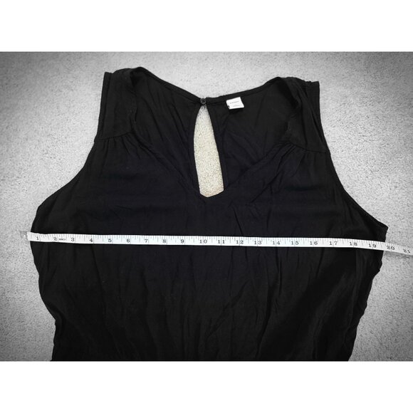 Old Navy Black Sleeveless Jumpsuit With Keyhole Back & Elastic Waist Womens L Ra - Picture 4 of 7